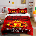 Manchester United voodipesukomplekt Voodipesu Tekikottide komplekt Tekikoti katted Padjap&uuml;&uuml;rid Kodu kaunistus (1 * Tekikott 2 * Padjap&uuml;&uuml;ri, ilma tekita) 135x200cm