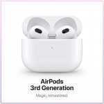 3. p&otilde;lvkonna AirPods 3 Bluetooth 5.0 juhtmevabad k&otilde;rvaklapid Adaptiivne EQ Kahekordne mikrofon Higikindel spordipeakomplekt Pikk aku kestvus Automaatne pop-up k&otilde;rvaklapid valge