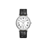 Longines Elegance Automaatne Mehaaniline Liikumine Kuup&auml;evan&auml;idik Kronograafikell Meeste kellad H&otilde;bedane Teras Nahk L4.905.4.11.2 Black Strap White Dial gray