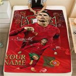 1 tk Kohandatud Nimega CR7 Mustriga Flanellitekk Sobib K&otilde;ikideks Hooaegadeks Kodu Dekooriks Soojus ja Mugavus Kingitused P&uuml;hade Kingitus -HE114 80cm x 120cm black