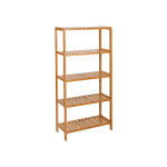 SONGMICS BCB35Y Vannitoa K&ouml;&ouml;gi Hoiustamine Bambus 5 Riiulit Reguleeritav P&otilde;randak&otilde;rgus Lillealus Raamaturiiul naturaalne, 60 x 26 x 130 cm