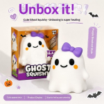 Hullult l&otilde;bus 13cm kummituse squishy m&auml;nguasi, TPR jahuga t&auml;idetud kiire tagasil&ouml;&ouml;giga stressileevendus dekompressioon Fidget t&auml;iskasvanutele Halloweeni kingitus purple