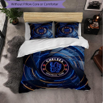Chelsea FC Muster 3-osaline Voodipesukomplekt Pehme Mikrokiust Tekikott Padjap&uuml;&uuml;ridega Magamistoa jaoks 135cm*200cm