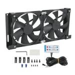 12V k&uuml;lmkapi ventilatsiooniventilaatori komplekt matkaauto k&uuml;lgmise ventilatsiooniava jaoks, soojuse v&auml;ljalaskeks, 2 ventilaatori, kinnitusklambri ja kaabliga, haagissuvilate kasutamiseks 1 gray
