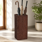 Vabaltseisev rotangist vihmavarjukorv | Ruumis&auml;&auml;stlik vertikaalne disain, tihedalt kootud tekstuur, 20x20x49cm_Walnut