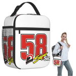 Marco Simoncelli 58 Super Sic Isoleeritud l&otilde;unakott naistele lastele Kaasaskantavad toidukarbid Termiline l&otilde;unakast Kandekott One Size black