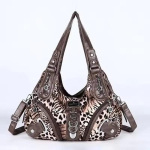 Mitmek&uuml;lgsed Naiste K&auml;ekotid Leopardist &Otilde;lakott &Uuml;he K&auml;epideme Kott Moodne Satchel Pelmeenikott &Otilde;lakott Suur T&otilde;mblukuga Kott Rahakott (30cm<Max Length<50cm) gray