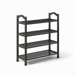 Metallist kingariiul Ru&auml;&auml;&auml;s&auml;&auml;stev Vabaltseisav Kitsas &Uuml;&uuml;rnikele, &Uuml;li&otilde;pilastele, Esikusse, Koridori, Black 4 Tier-60cm