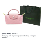 LONGCHAMP Le Pliage Green Taaskasutatud Pol&uuml;amiidist L&otilde;uend Nahast Pelmeenikujuline Kott K&auml;ekott Naiste Kroonleheroosa 34175919P72 One Size 2 gray