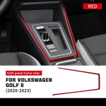 Volkswagen VW Golf 8 MK8 2020 2021 2022 2023 jaoks Ehtne s&uuml;sinikkiust kleebis Auto sisekujundus Punane k&auml;igukangi paneeli dekoratsioon Tarvikud 03-1 / Left Hand Drive