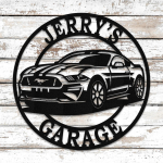 Personaliseeritud Mustang metallplaat Kohandatud garaaži seinakunst Vintage veoauto dekoratsioon meesteruumiks Unikaalne kingitus autoarmastajatele Longest 10inch(25cm) gray