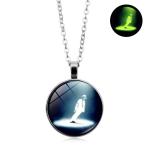 Michael Jackson Time Naiste Mitmek&uuml;lgne Helendav Klaas Retro Ehted Ripats Kaelakee 50cm(Necklace Size) gray