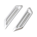 Universaalne 2 tk Kroomitud Auto Maastur Air Flow Tiiva K&uuml;lgmise Tuulutusava Dekoratsiooni Kleebis 1pair silvery grey