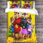 Multikas Alvin & Chipmunks Tekikate Padjap&uuml;&uuml;r Voodipesukomplekt T&auml;iskasvanud Poiss T&uuml;druk Magamistoa Kaunistus Laste &Uuml;he-Kahekohaline Suurus 135cmx200cm