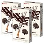 [LOTTE] Pepero &scaron;okolaadik&uuml;psisepulgad 3 karpi komplekt Korea suupiste 6 maitset Originaal &Scaron;okolaadit&auml;idisega Mandlikr&otilde;bedus Maasikas Valge k&uuml;psis White Cookie &times; 3