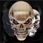 Skull Bone auto mootorratta auto kroomitud metallist 3D embleemi m&auml;rgi kleebis must