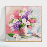 5D teemantmaal, t&auml;ispuuritud &uuml;mmargused lilled, pilt kividest kividest teemanttikandid 30x30