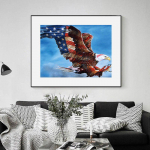 Teemantmaaling Ameerika &Uuml;hendriigid Love Eagle Flag Animal K&auml;sitsi valmistatud ristpistes tikandid 20X30CM