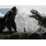 K&auml;sitsi valmistatud teemanttikandid maalid ristpistes seina mosaiik Gorilla vs dinosaurused kodukaunistus 20X30CM