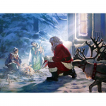 Teemantmaaling J&otilde;ulukivist ristpistes Teemanttikandid J&otilde;uluvana Pilt Kodukaunistus 20X30CM