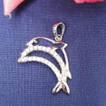 Les Tr&eacute;sors De Lily [B9584] - Pendentif Argent 'Dauphins Tandem' Blanc valge