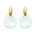 Les Tr&eacute;sors De Lily [E9084] - Boucles Plaqu&eacute; Or 'Linda' Blanc dor&eacute; - 7x12 mm valge