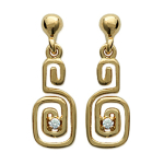 Les Tr&eacute;sors De Lily [J4409] - kullatud k&otilde;rvar&otilde;ngad  D&eacute;esse  valgest kullast - 18x6 mm kuld
