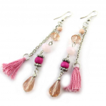 Les Tr&eacute;sors De Lily [N3631] - Boucles Cr&eacute;ateur 'Alta&iuml;' rose h&otilde;be