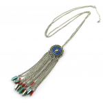 Les Tr&eacute;sors De Lily [N5053] - Collier sautoir 'Navajos' bleu rouge vert h&otilde;be