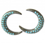 Les Tr&eacute;sors De Lily [P1242] -  Navajos  h&otilde;bedased t&uuml;rkiissinised k&otilde;rvar&otilde;ngad (kuud) - 13x10 mm t&uuml;rkiissinine