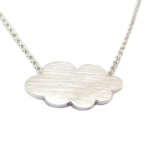 7bis [P5826] - Collier artisanal 'Nuage' argent&eacute; - 15x10 mm h&otilde;be