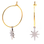 Les Tr&eacute;sors De Lily [Q2529] - Disainer k&otilde;rvar&otilde;ngad, terasest 'Etoile du Nord' kuldne h&otilde;be - 17 mm - 10x8 mm h&otilde;be