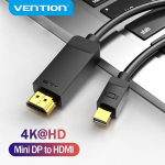 Vention Mini DisplayPort-HDMI-kaabel 4K HD Thunderbolt 2 HDMI-kaabli muundur teleri jaoks MacBook Air 13 iMac Mini DP-HDMI-kaabel 1.5m must