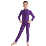 Laste t&uuml;drukute pikkade varrukatega tantsuv&otilde;imlemistrikood Unitard t&auml;ispikk body kassi&uuml;likond, tantsuriietuse kost&uuml;&uuml;mid 7-8 Years lilla