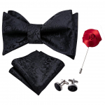 Lahe meeste iseseisev kikilips Hanky ​​mansetin&ouml;&ouml;bid Boutonniere punane must valge siidist liblikas lips kikilips pulma tutvumine LH-1034