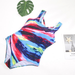 Suured naiste &uuml;heosalised bikiinid ujumistrikoo Rainbow Monokini ujumiskost&uuml;&uuml;m XXL