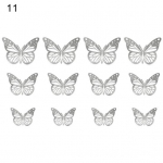 1 efektne 3D-paberist ilus komplekt, seinale pilkup&uuml;&uuml;dev visuaalne kleebis Liblikakujuline aknakleebis koju 11 must