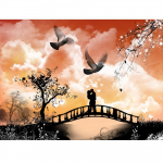 Paisaje redondo diamante mosaico bordado punto de cruz arte 5D diamante pintura decoraci&oacute;n del hogar Full Round 20x30CM