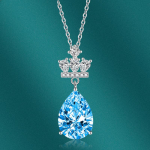 BELLA BOX pirnikujuline ripatsiga kaelakee mitmev&auml;rviline mood pulmakihlus ehted sinine