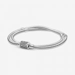Kahekordne Keerutatud Barrel-pandlaga Madu-kett K&auml;ev&otilde;ru Naistele 925 Sterling H&otilde;be Ehted SOBIB V&otilde;lud Helmed K&auml;ev&otilde;rud DIY 16cm