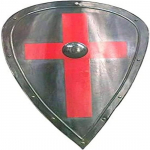 18 Gauge Steel Knight Brass Cross Templar Shield Fighting Shield LARP Re-Enactment Cosplay Shield