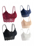 Naiste pitsist rinnahoidja Camisole Wirefree Crop Tops 5 t&uuml;kki M