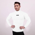 Muscleguysi moebr&auml;nd S&uuml;gisspordiriided Fitness Meeste &otilde;hukesed k&otilde;rge kaelusega s&auml;rgid, pol&uuml;estrist pikad varrukad M must