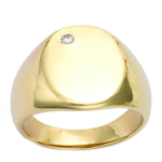 Kullatud Signet S&otilde;rmus  Charles  valge kuld - 15x12 mm 68 valge