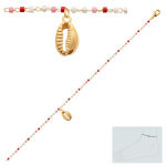 Les Tr&eacute;sors De Lily [R3548] - kullatud jalav&otilde;ru 'Cowrie' roosa punane kuld - 25 cm 10x6 mm Heleroosa