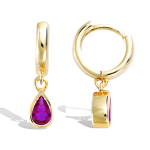 Les Tr&eacute;sors De Lily [R5144] - kullatud r&otilde;ngask&otilde;rvar&otilde;ngad  Sissi  roosa kuld - 8 mm - 6x4 mm punane