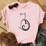 Lovely Style Tee Top Moodne T-s&auml;rk Riietus 90ndate Sweet Cat Lemmiklooma vabaaja l&uuml;hikeste varrukatega naiste prinditud naiste graafiline T-s&auml;rk S