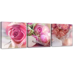Kolmest pildist koosnev komplekt l&otilde;uenditr&uuml;kis Pink Vintage Roses 90x30 roosa