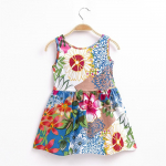 Suvine t&uuml;drukute kleit Moodne varrukateta seljata laste kleidid V&auml;ikelaste t&uuml;drukute s&uuml;nnip&auml;evapidu Printsesskleit Puuvillane lasteriided 3Y