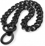 15 mm tugev 18K kuldne luksuslik koera kaelarihm, vastupidav roostevabast terasest kuuba ketiga kaelarihmad keskmise suurusega koertele rottweiler Bully 12 inch must